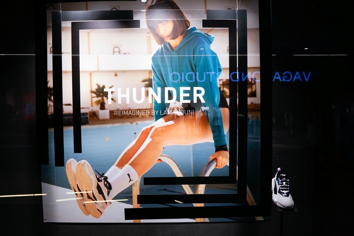 Puma Thunder shop window concept by Glamshops